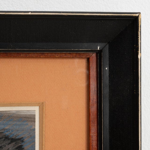 Mid 20th Century France Burnt Orange Wood Painting For Sale - Image 12 of 16