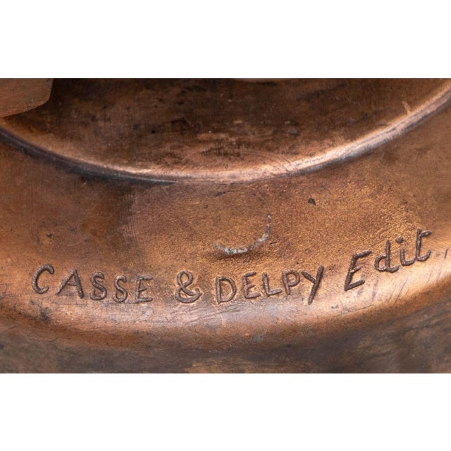 Late 19th Century Alfred Lanson "Geisha" Patinated Bronze Sculpture For Sale - Image 5 of 6