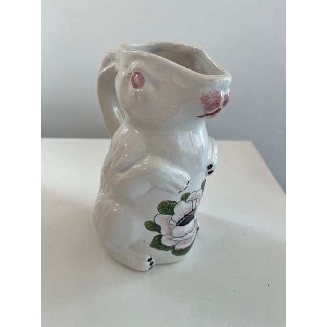 1970s Italian Faience Rabbit-Form Pitcher For Sale - Image 4 of 8