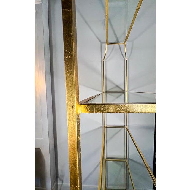 Modern Gilded and Glass Worlds Away Etagere For Sale - Image 3 of 4