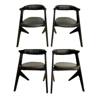 Tom Dixon “Slab” Dining Chairs With Black Leather Seats & Back Pads - Set of 4 For Sale