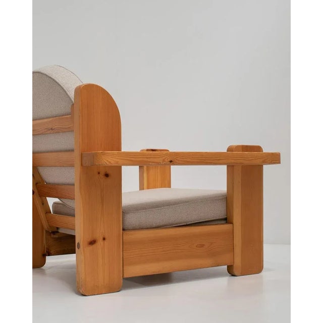 1970s Set of Italian Pine Lounge Chairs, 1970s For Sale - Image 5 of 11