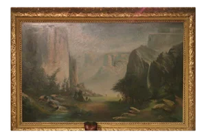 19th Century Yosemite Valley Oil Painting, Framed- After Thomas Hill