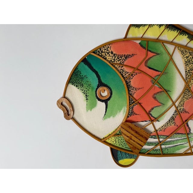 Large Fish Wall Decoration in Bamboo, 1970s For Sale - Image 4 of 17