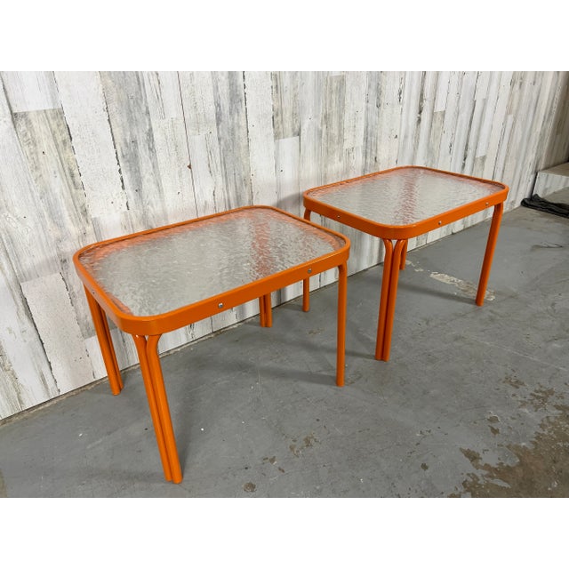 Mid-Century Modern 1960s Brown Jordan "Tamiami" Style Side Tables - Set of 2, Attributed For Sale - Image 3 of 12