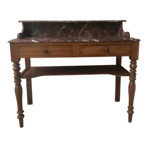 Vintage 1930s French Country Writing Desk With Marble Top and Old Hollywood History