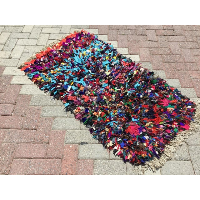 Vintage Handmade Shaggy Rug - 27" X 51" For Sale - Image 9 of 9