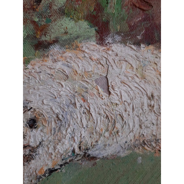 Original Lady & Dog Portrait Painting Bridgerton Style Signed For Sale In Fayetteville, AR - Image 6 of 10