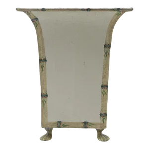 British Regency-Style Hand-Painted Bamboo Edge Flower Pot