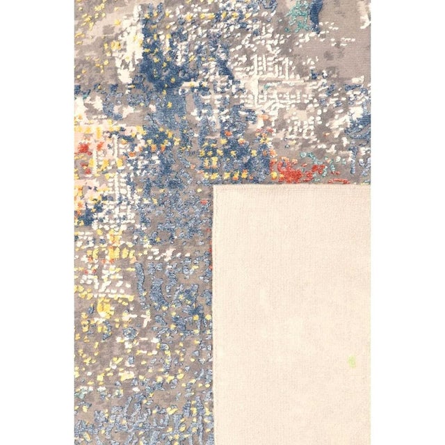 Pasargad Home Modern Beige Silk & Wool Area Rug- 8'11'' X 12' 3'' For Sale - Image 4 of 6