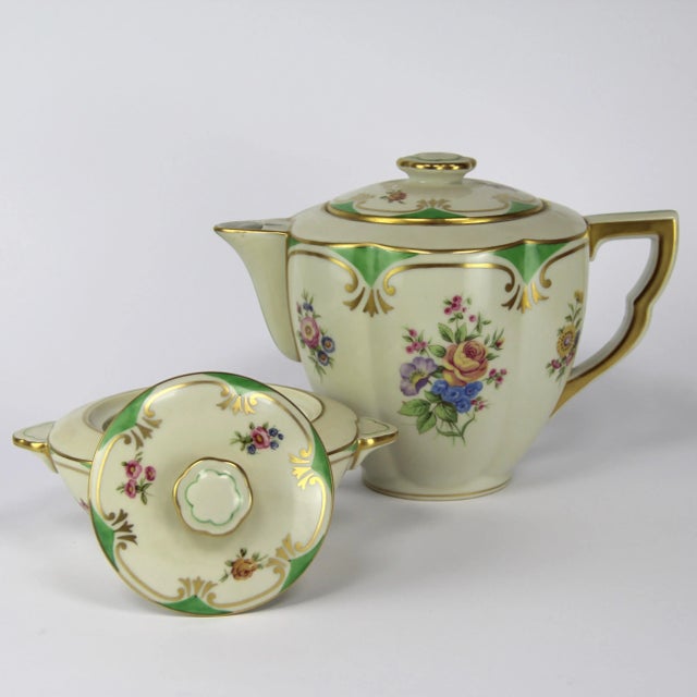 Limoges Porcelain Coffee Set by Charles Ahrenfeldt, Set of 27 For Sale - Image 3 of 10