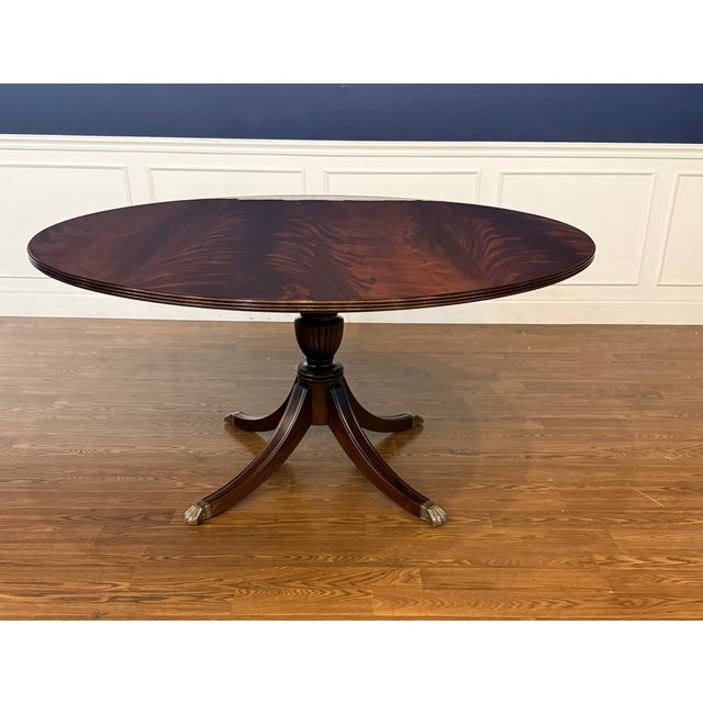 Leighton Hall Furniture Georgian Style 60 Inch Diameter Mahogany Dining Table by Leighton Hall - Showroom Sample For Sale - Image 4 of 18