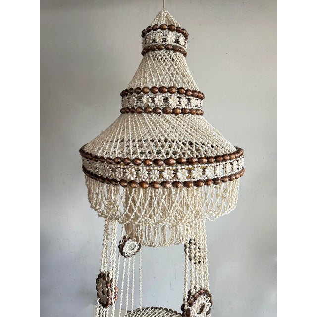 Shabby Chic Huge Shell Hanging Planter - Boho Chic For Sale - Image 3 of 9