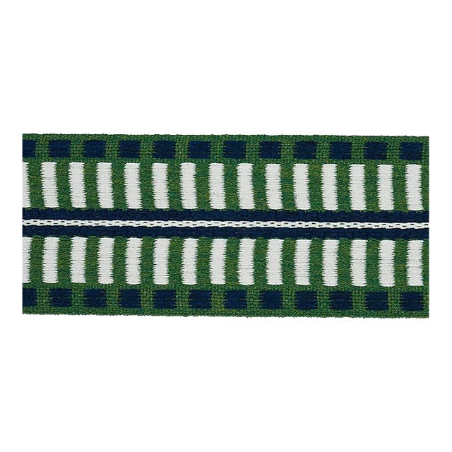 Sample - Schumacher Jacobsen Tape Indoor/Outdoor in Emerald For Sale
