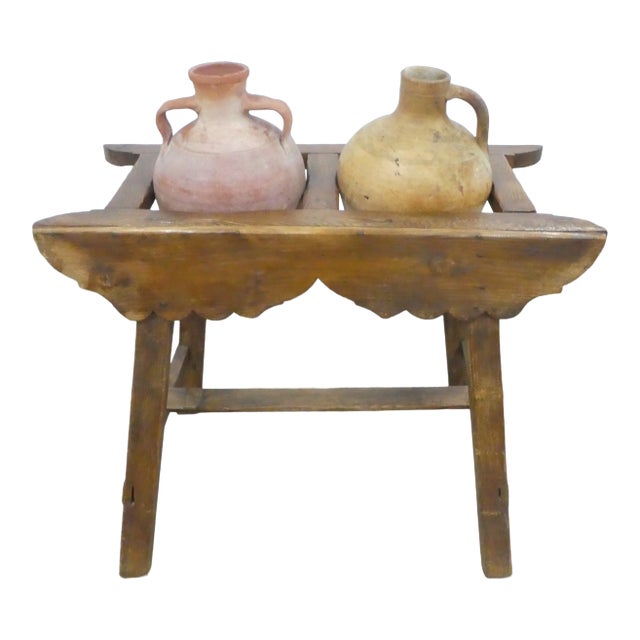 Antique Two-Hole Poplar Water Jug Holder- 3 Pieces For Sale