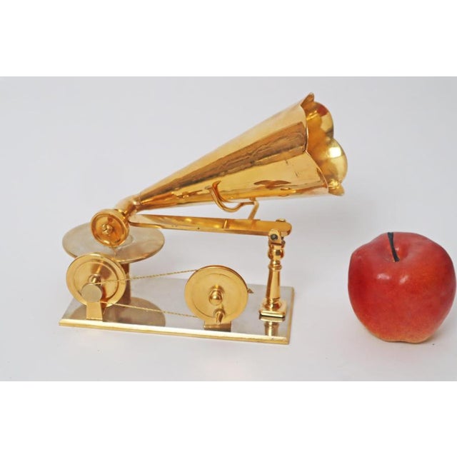 Metal Handcrafted Golden First Gramophone by Emil Berliner, Germany, 1887 For Sale - Image 7 of 18