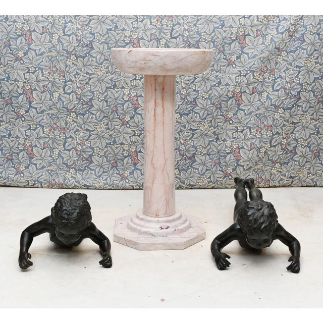 Art Deco Water Font Bird Fountain in Marble and Bronze, 1930s For Sale - Image 9 of 13