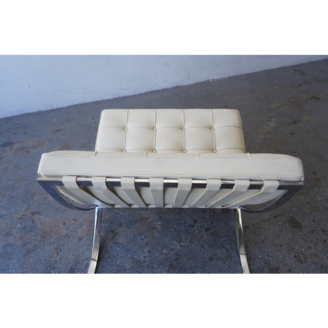 Cream Vintage Cream Leather Knoll Barcelona Chair by Ludwig Mies Van Der Rohe For Sale - Image 8 of 12