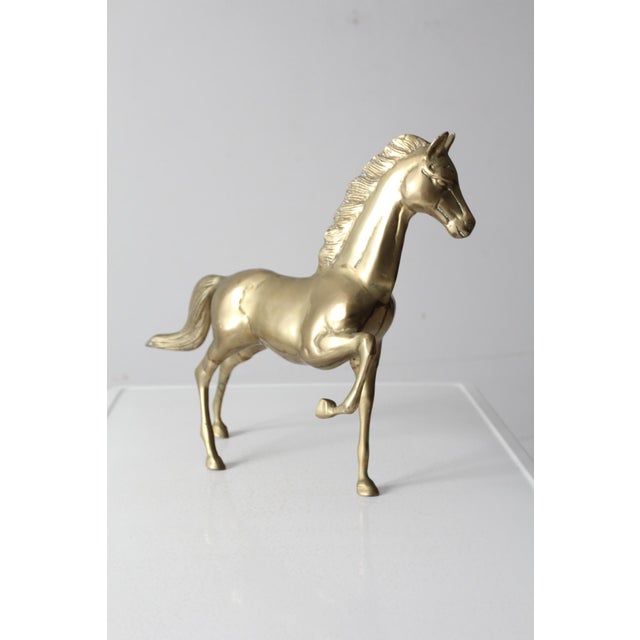 Metal Mid Century Brass Horse Figure For Sale - Image 7 of 12