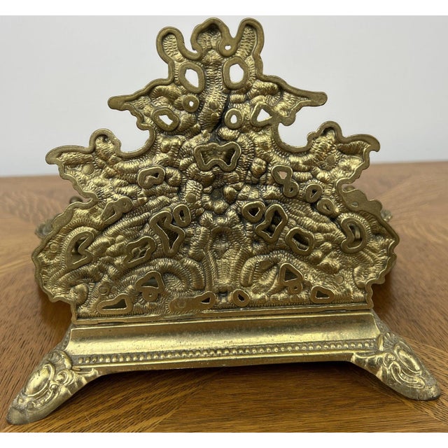 Vintage Inkwell Set in Brass For Sale - Image 10 of 13