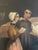 American primitive school painting of a teacher with his students The hand made wooden frame with gilt detail was made in...