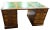 English 1950s Large 72 Inch English George II Style Burl Walnut Leather Top Partners Desk For Sale - Image 3 of 3