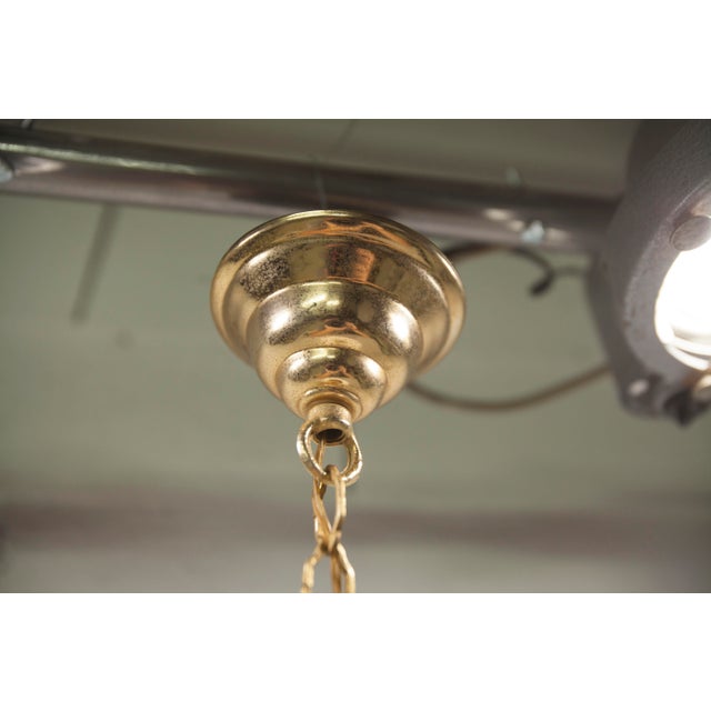 Black Mid-Century Pendant Light in Brass and Zebra-Striped Glass, 1950s For Sale - Image 8 of 11