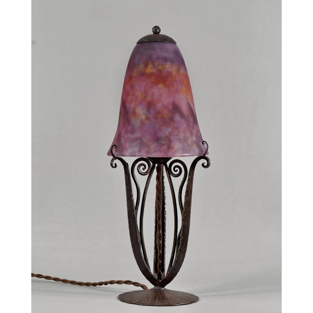 Art Deco French Art Deco Table Lamp by Daum & Robj 1920s France For Sale - Image 3 of 11