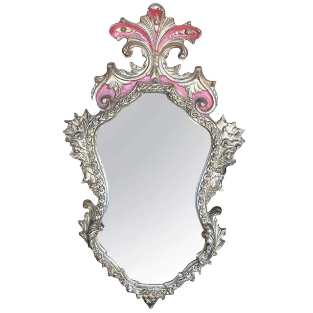 Rococo Style Gilt, Shaped Frame Mirror For Sale