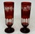 Traditional Antique Bohemian Czechoslovakia Ruby Cranberry Glass Pair Goblets Vases Egermann For Sale - Image 3 of 7