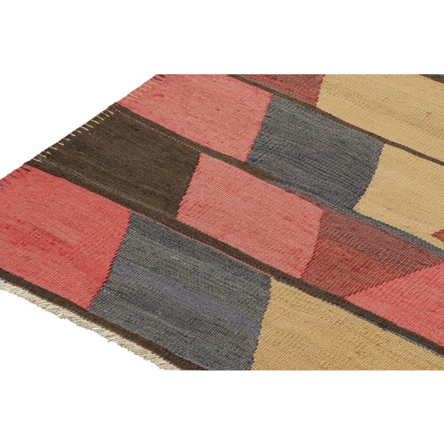 Traditional Vintage Persian Kilim in Polychromatic Geometric Patterns by Rug & Kilim For Sale - Image 3 of 8