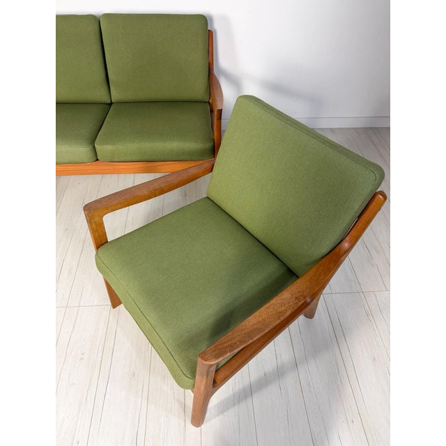 Senator Three-Seater Sofa and Lounge Chairs in Teak by Ole Wanscher for France & Søn, 1960s, Set of 3 For Sale - Image 11 of 13