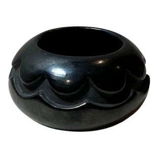 1970s Black Santa Clara Pottery Bowl For Sale