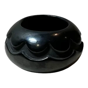 1970s Black Santa Clara Pottery Bowl