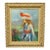 Mid 20th Century Zaza Meuli (B. 1892) Oil on Canvas Impressionist Painting Girl in Hat Orange Bow For Sale