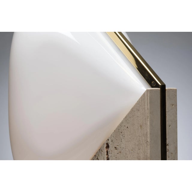 Large Travertine Table Lamp, 1975 For Sale - Image 10 of 15