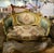 2020s French Louis XV Romantic Loveseat With Floral Damask Upholstery, Sage Green Velvet Panels, Cherubs & Hand-Gilded Gold Leaf Frame For Sale - Image 5 of 5
