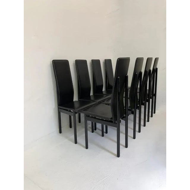 Leather Italian Pozzi Chairs, 1980s, Set of 8 For Sale - Image 6 of 17