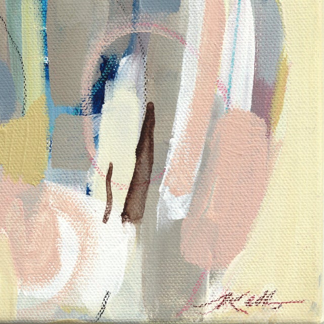 Textile Brown and Pink Swiss - Original Expressive Cow Portrait Mixed Media Acrylic Painting For Sale - Image 7 of 9