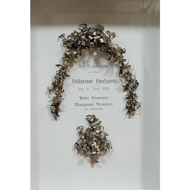 Vintage Framed Wedding Anniversary Composition, 1920s For Sale - Image 4 of 6