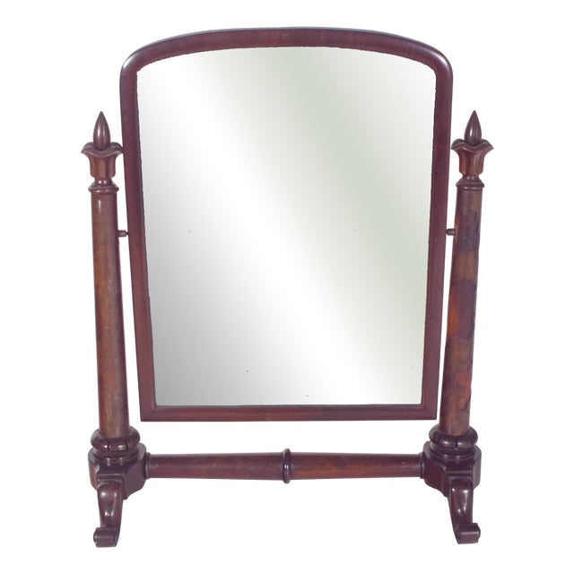 English Dressing Table Mirror with Turnings For Sale