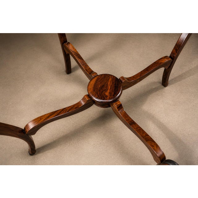 Wood Circular Coffee Table in Caviúna Wood & Glass by Giuseppe Scapinelli, Brazil, 1950s For Sale - Image 7 of 18
