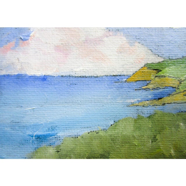 Contemporary Miniature Pacific Coast 4x4 Landscape O/C Painting For Sale - Image 3 of 3