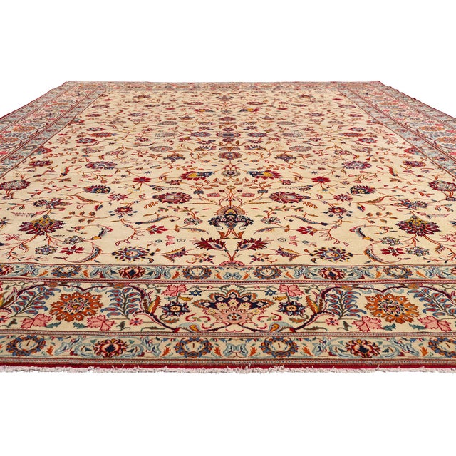 Traditional Late 19th Century Persian Kashan Rug, 10'03 X 16'02 For Sale - Image 3 of 10