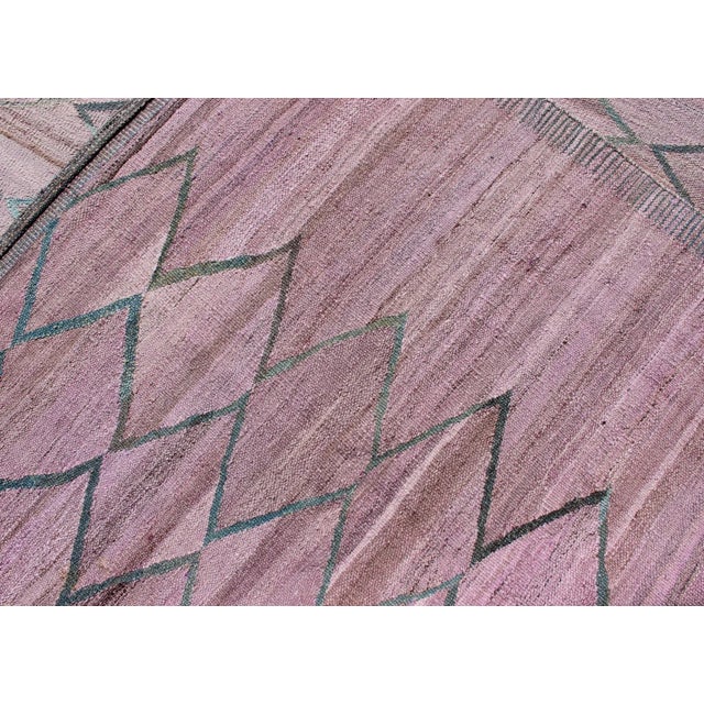 Modern Kilim Rug by Keivan Woven Arts, Wool, Diamond Pattern 8'10 X 11'7 For Sale - Image 12 of 13