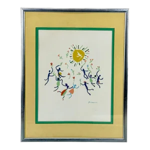 Mid-Century Abstract Picasso Ronde Au Soleil Sun Circle Lithograph Print