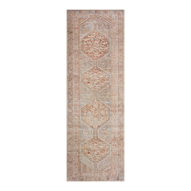 Chris Loves Julia x Loloi Jules Tangerine / Mist 2'-6" x 7'-6" Runner Rug For Sale