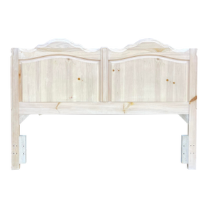 1990s Broyhill Sugar Mountain Collection Rustic Farmhouse Knotty Pine Queen Panel Headboard in Distressed Beige