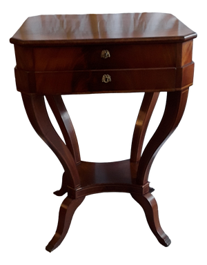 Antique German Biedermeier Sewing Table in Mahogany, 1830s