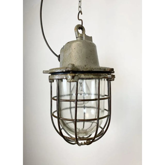 1960s Vintage Industrial Cast Iron Pendant Light, 1960s For Sale - Image 5 of 13